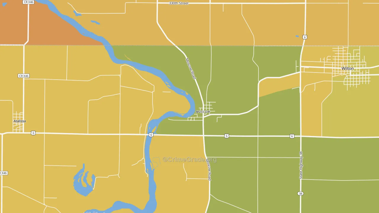 52760, IA Map of Theft Rates