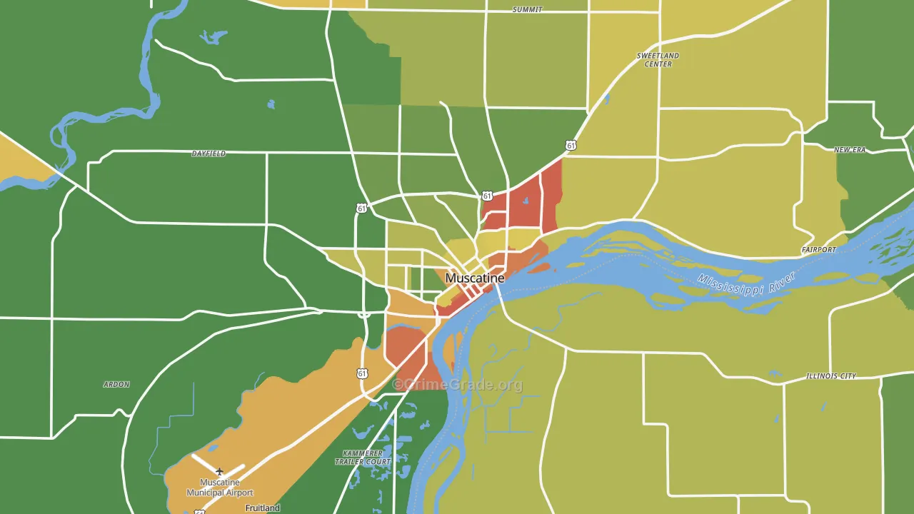 52761, IA Map of Theft Rates