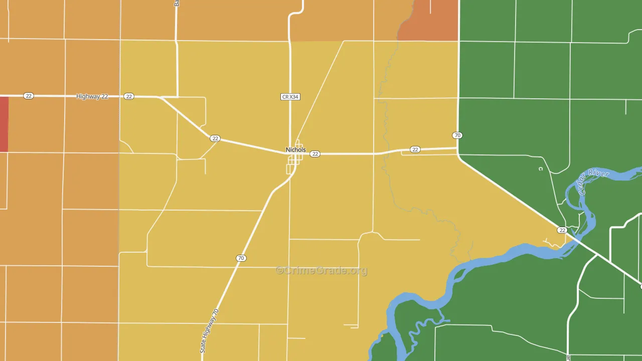 52766, IA Map of Theft Rates