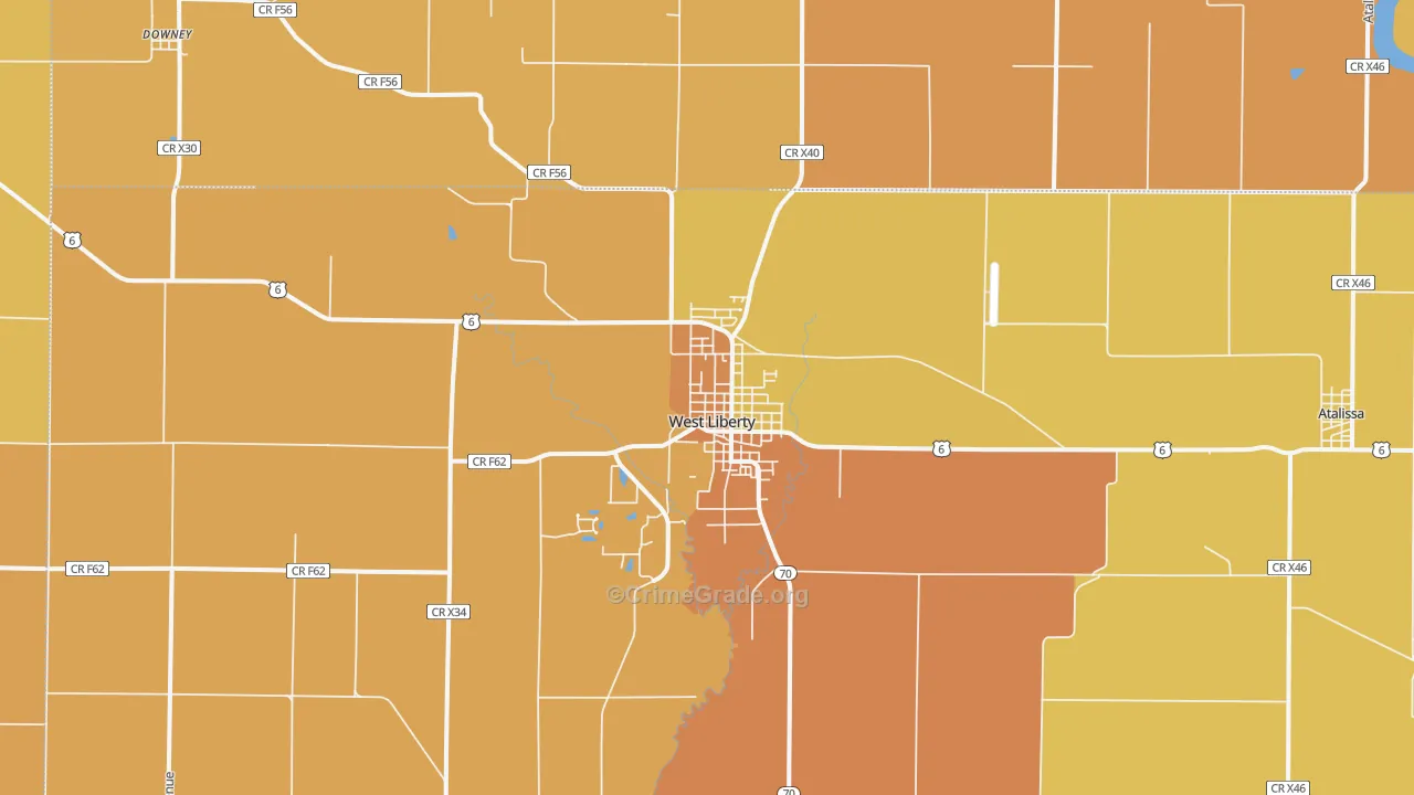 52776, IA Map of Theft Rates