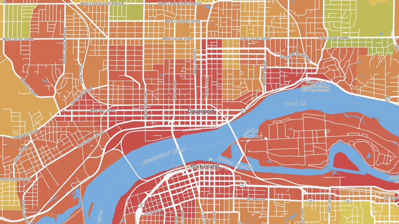 52801, IA Map of Theft Rates