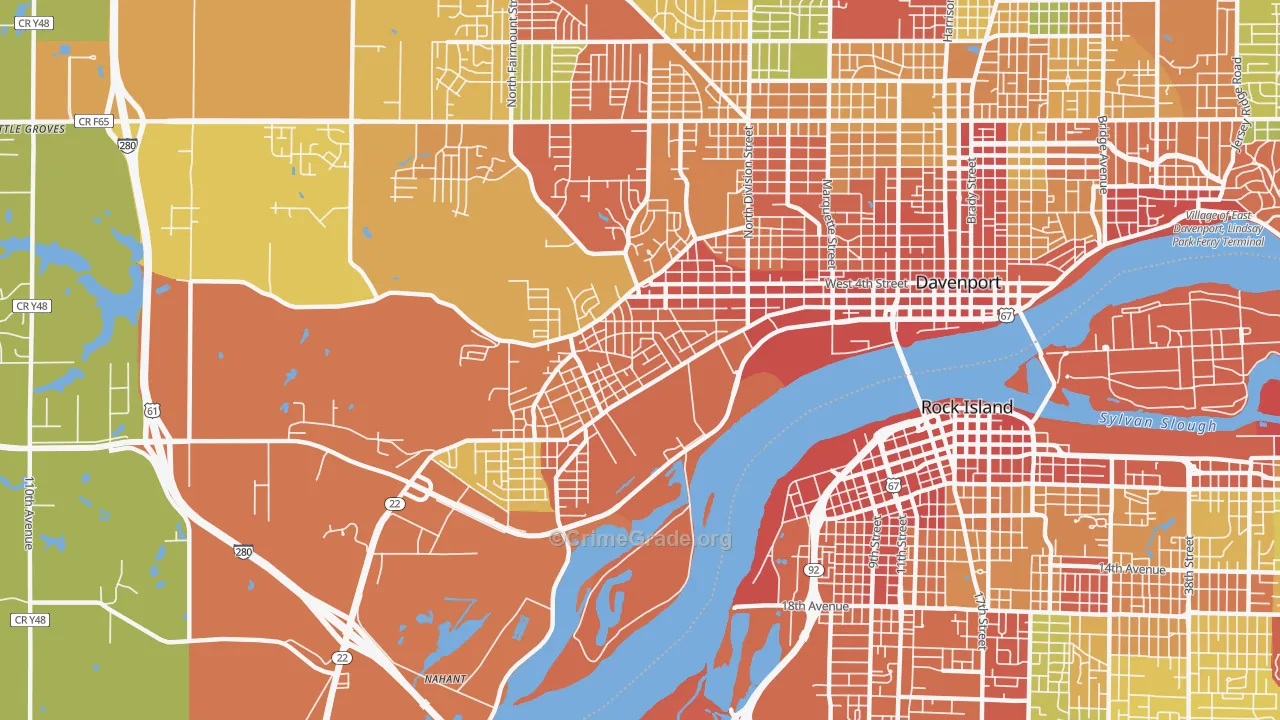 52802, IA Map of Theft Rates