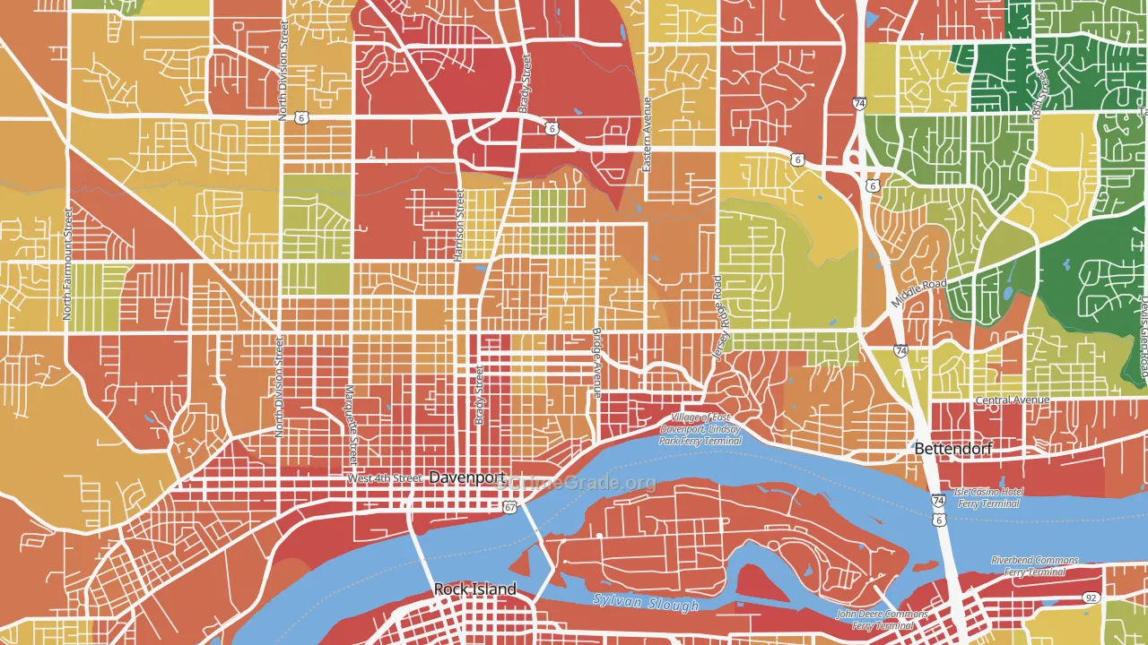 52803, IA Map of Theft Rates