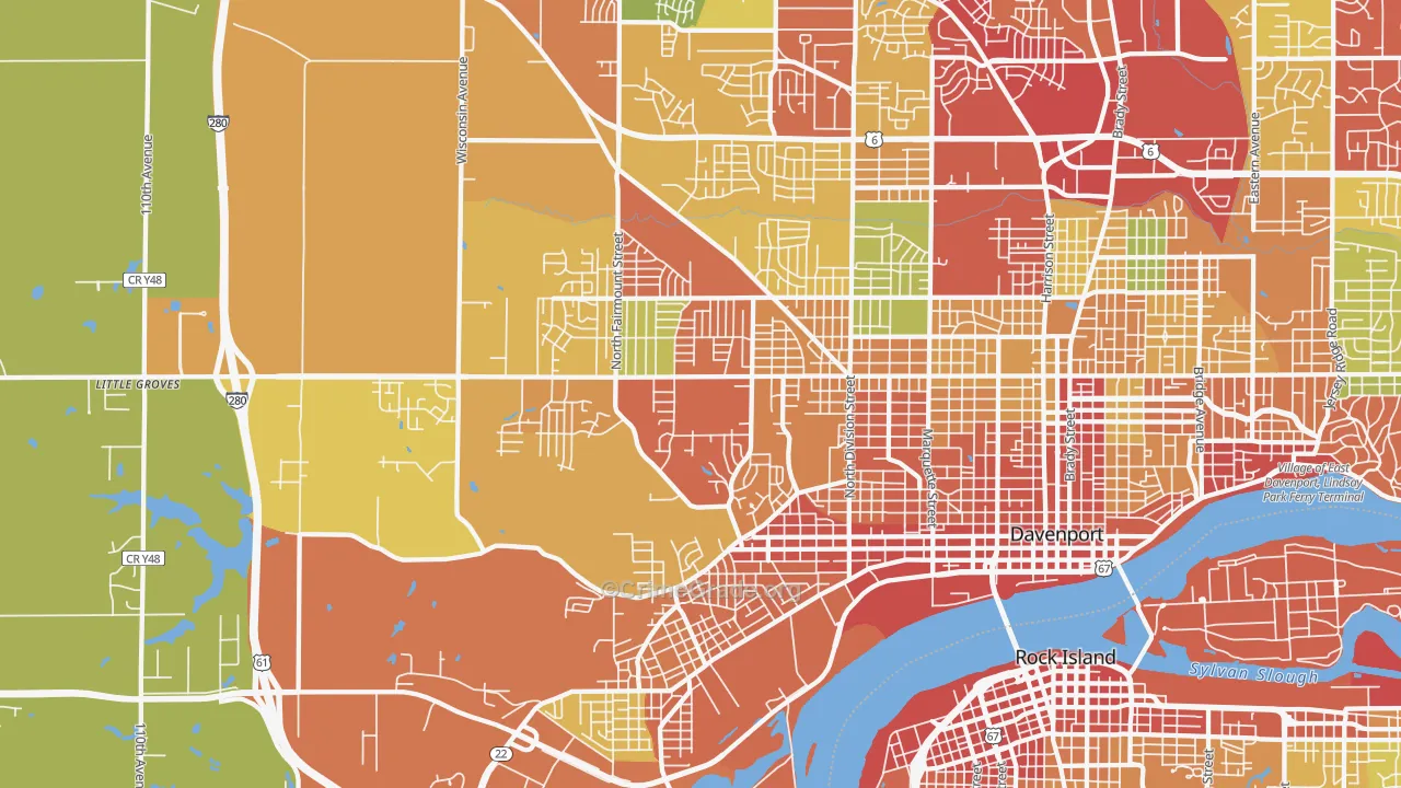 52804, IA Map of Theft Rates