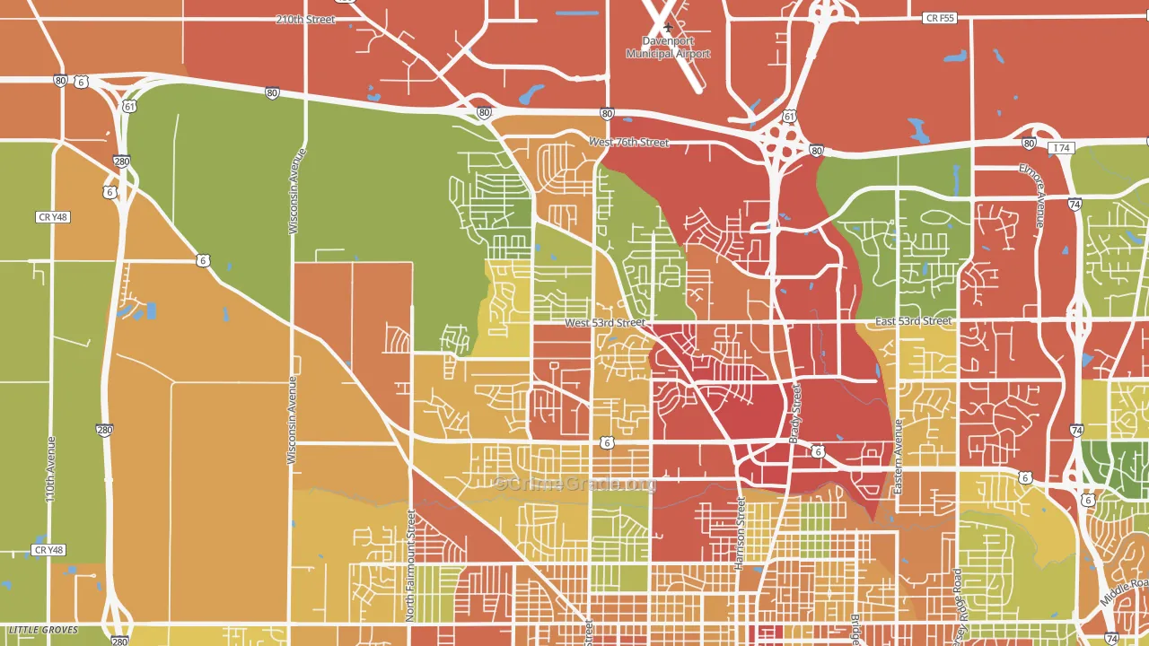 52806, IA Map of Theft Rates