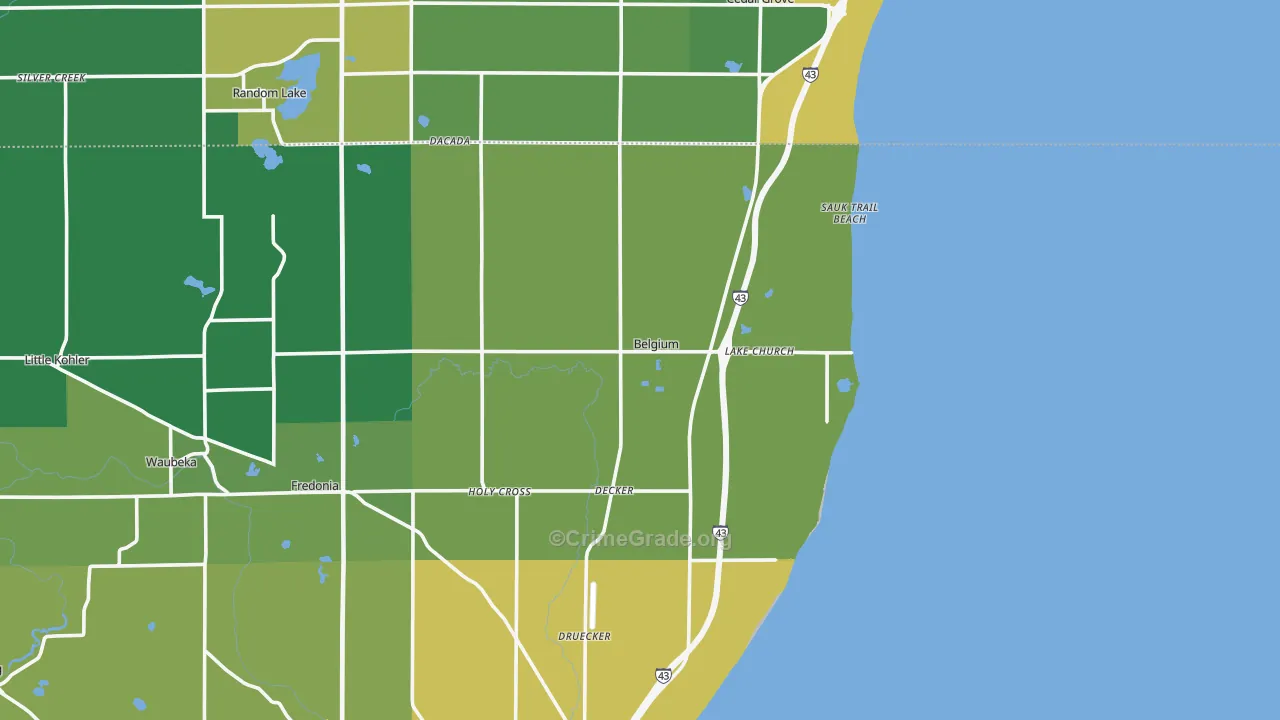 53004, WI Map of Theft Rates