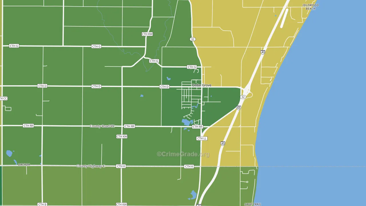53013, WI Map of Theft Rates