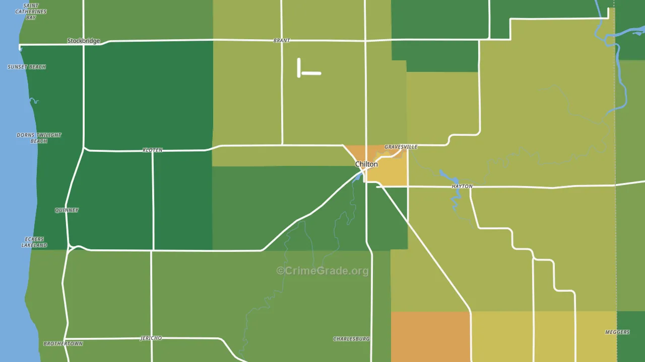 53014, WI Map of Theft Rates