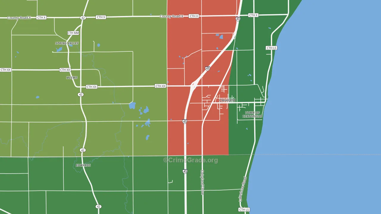 53015, WI Map of Theft Rates
