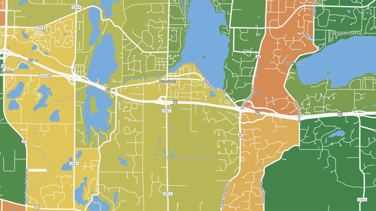 53018, WI Map of Theft Rates