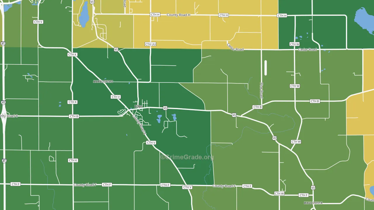 53019, WI Map of Theft Rates