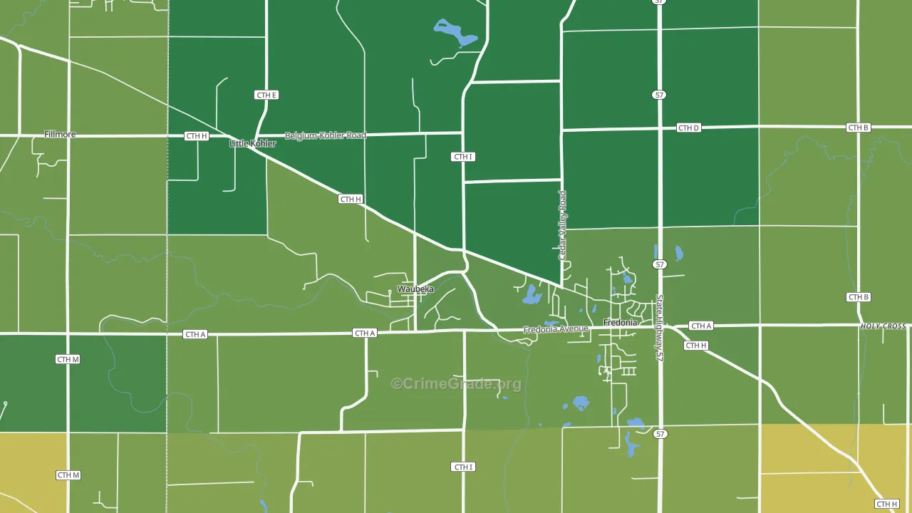 53021, WI Map of Theft Rates