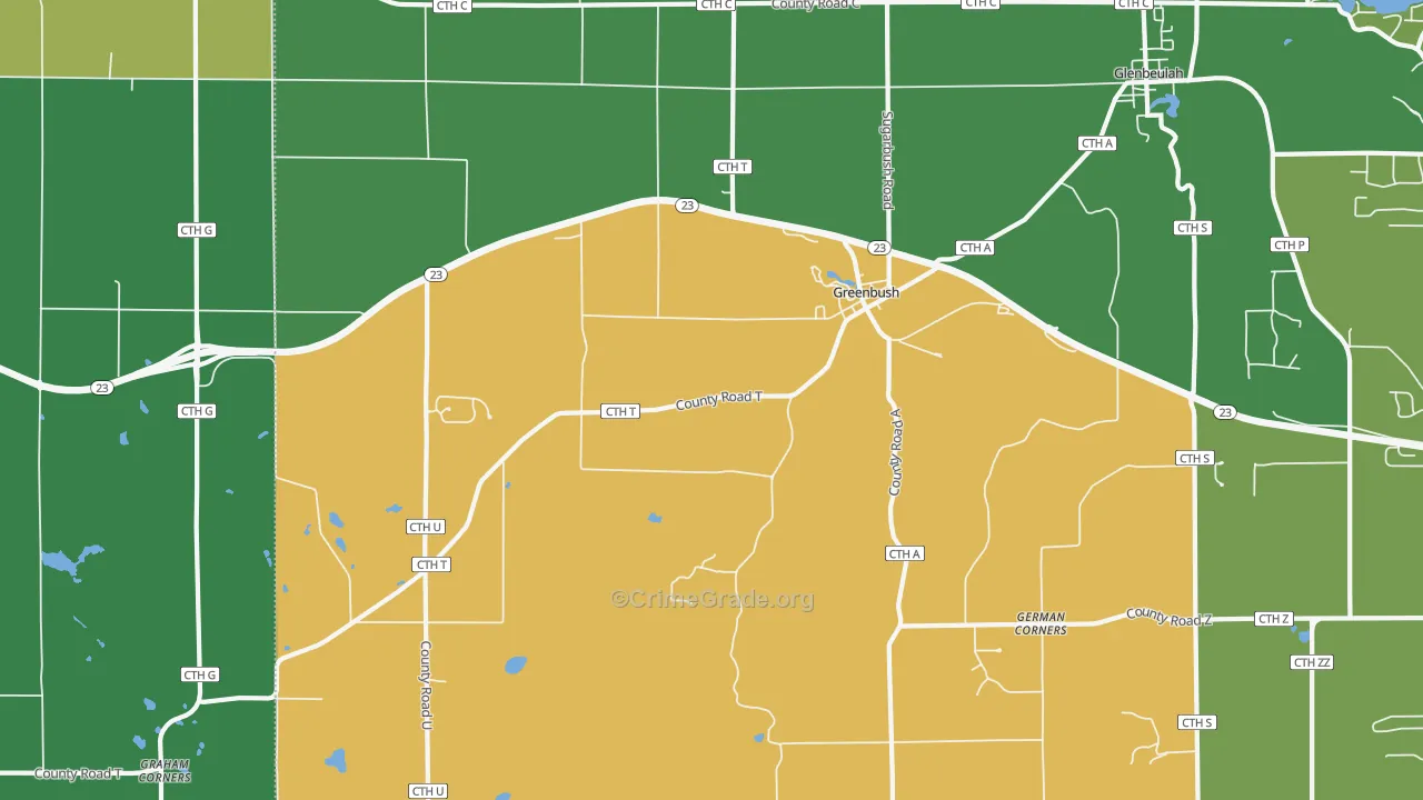 53023, WI Map of Theft Rates