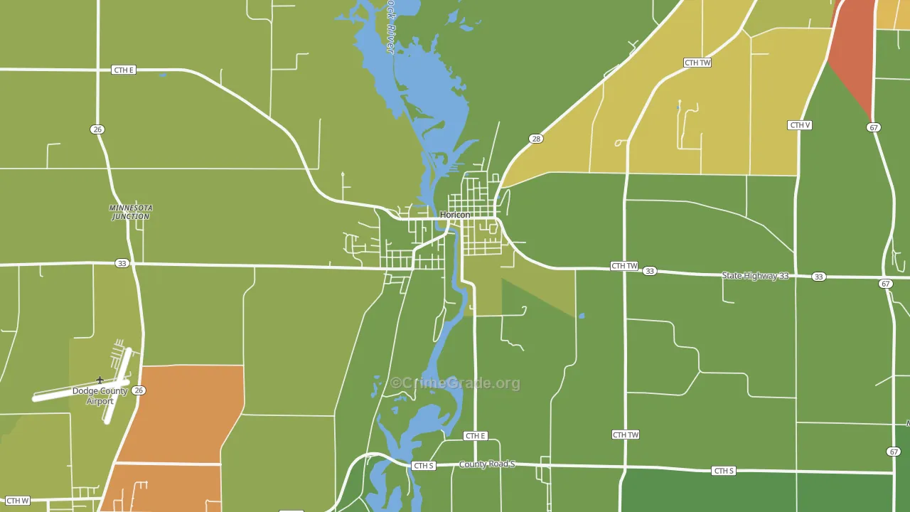 53032, WI Map of Theft Rates
