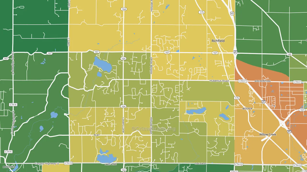 53033, WI Map of Theft Rates