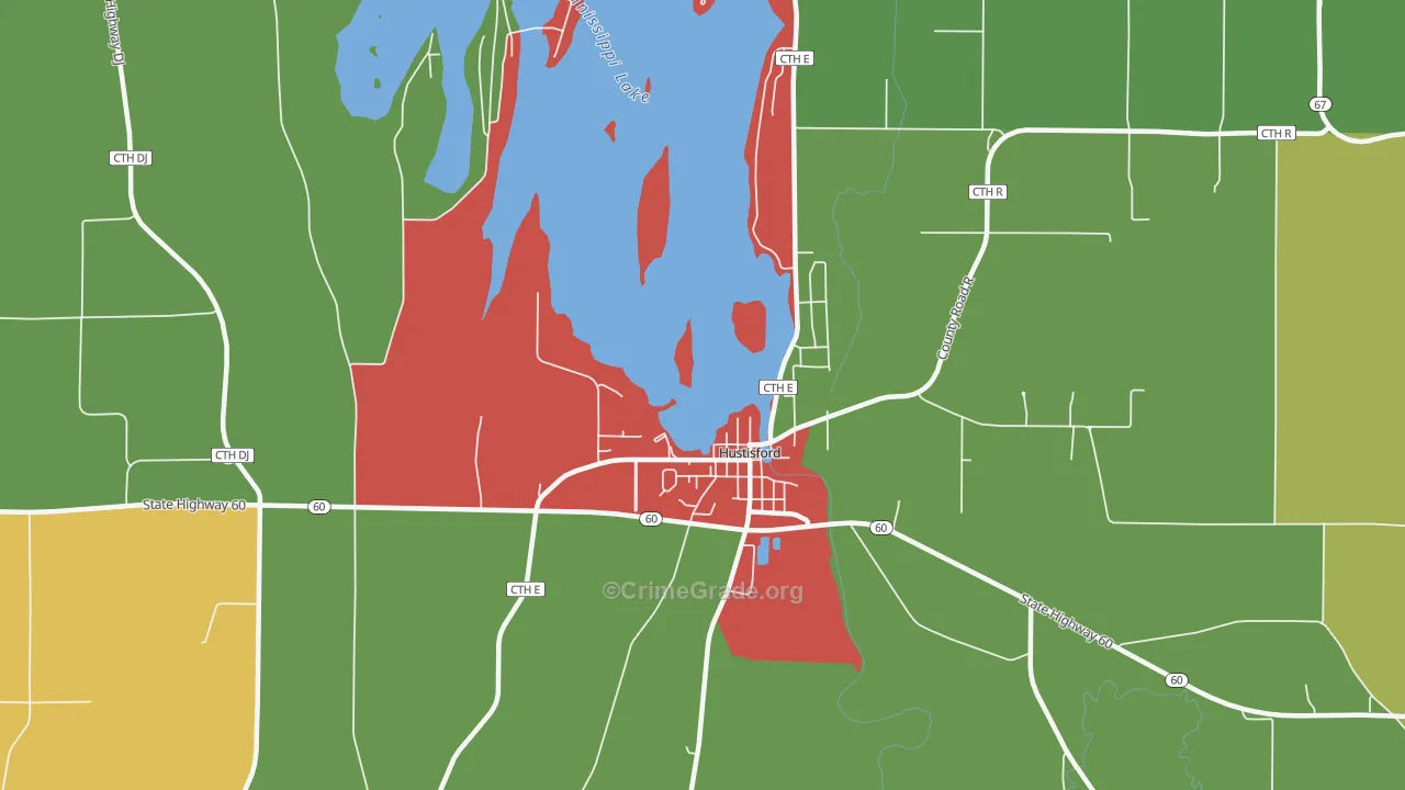 53034, WI Map of Theft Rates