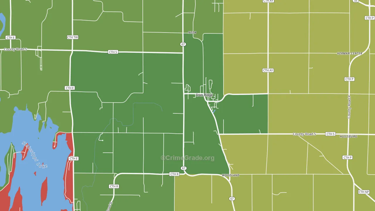53035, WI Map of Theft Rates
