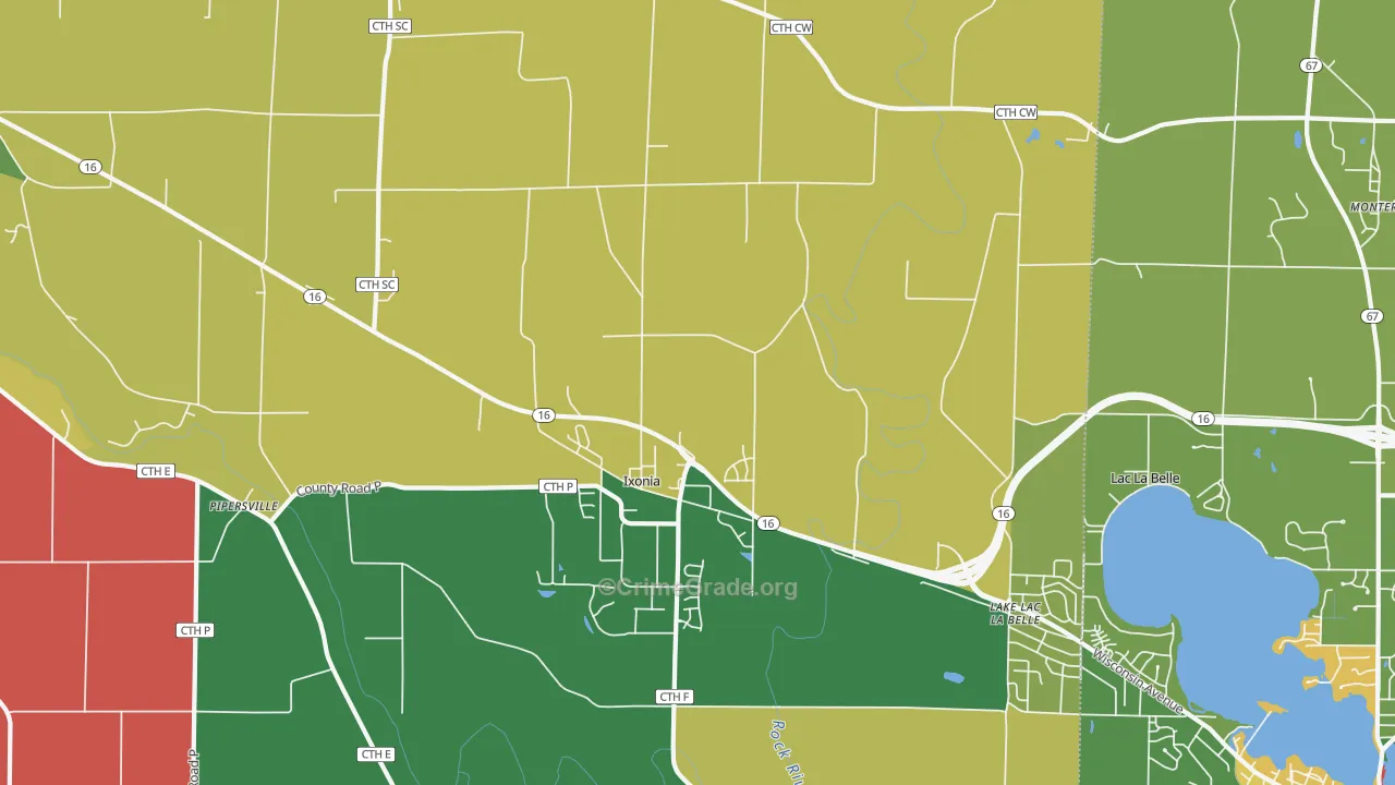 53036, WI Map of Theft Rates