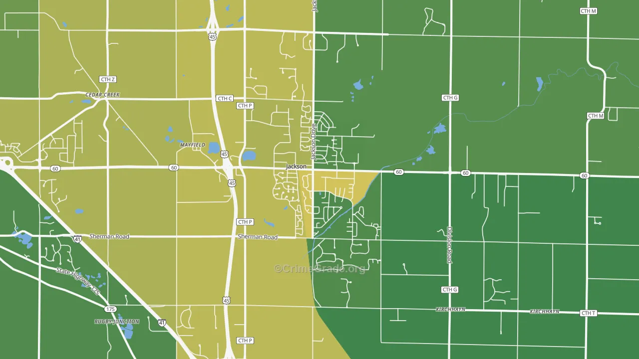 53037, WI Map of Theft Rates