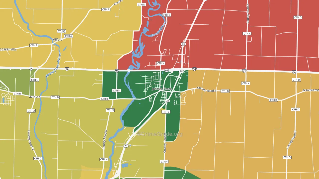 53038, WI Map of Theft Rates