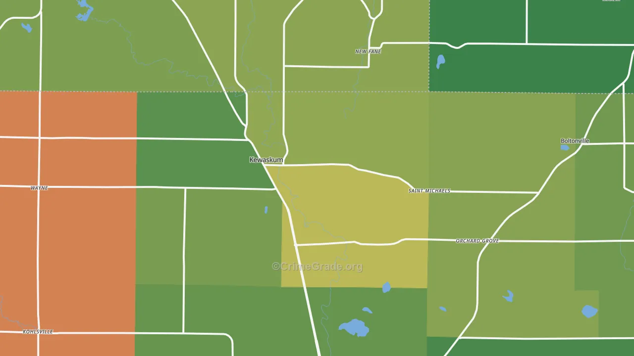 53040, WI Map of Theft Rates