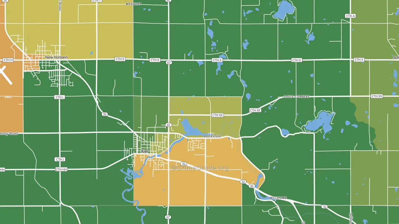 53042, WI Map of Theft Rates