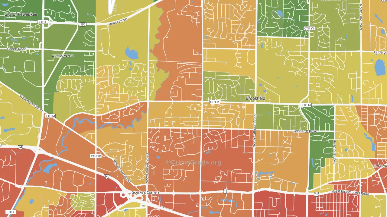53045, WI Map of Theft Rates