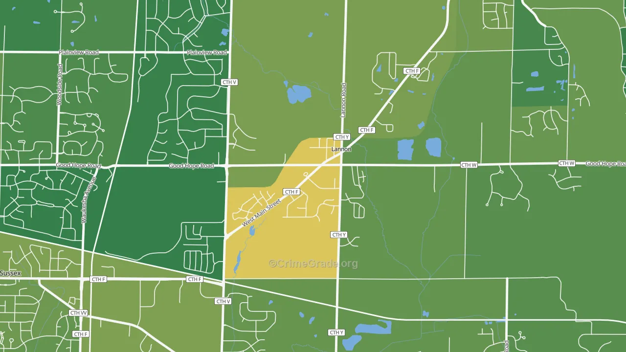 53046, WI Map of Theft Rates
