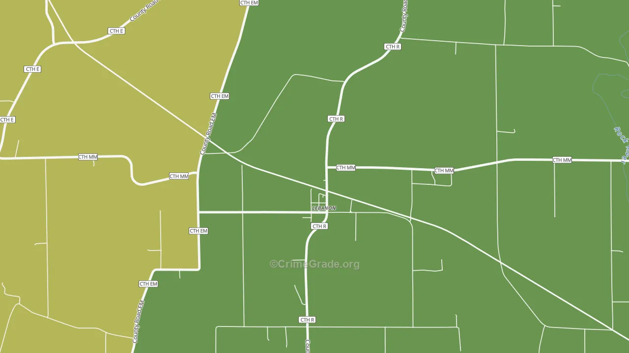 53047, WI Map of Theft Rates