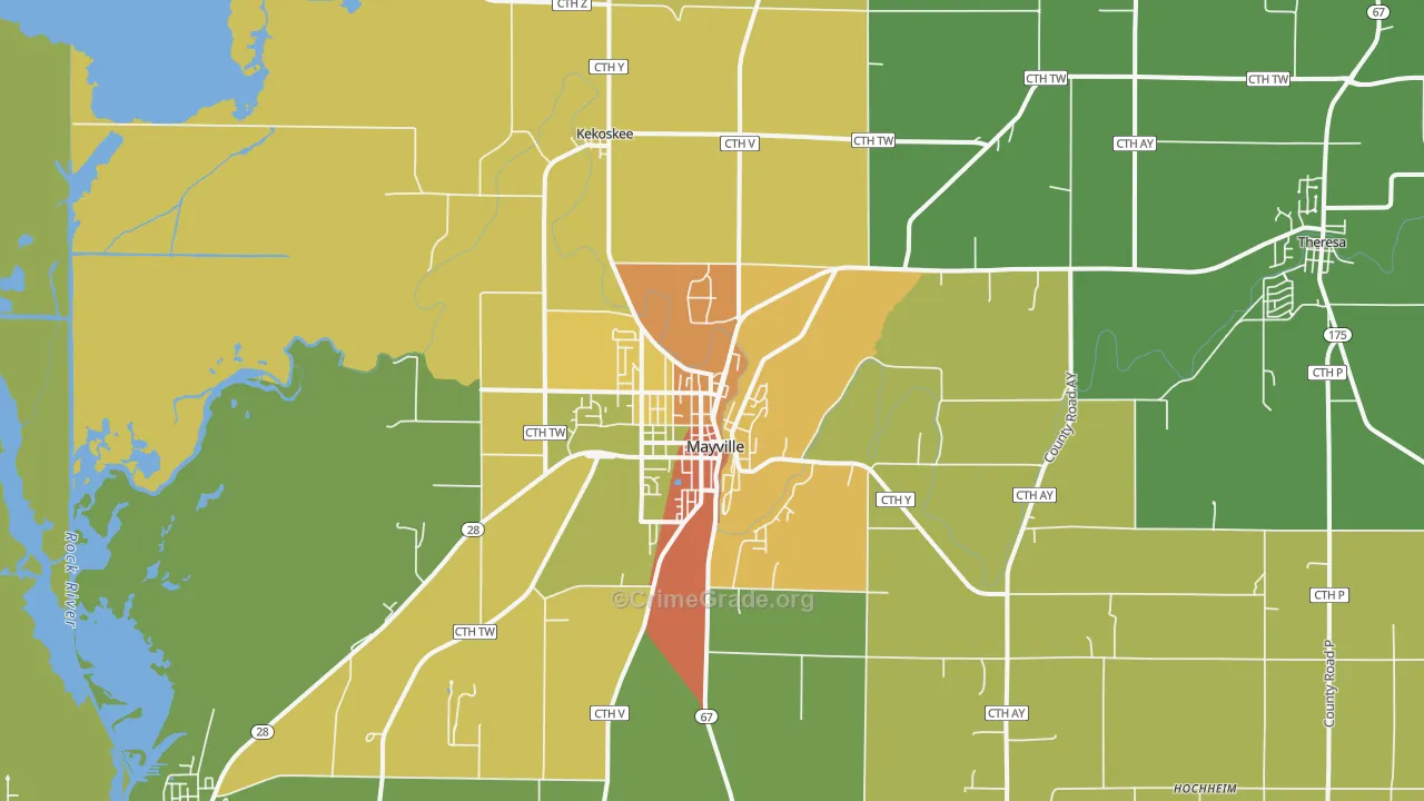 53050, WI Map of Theft Rates