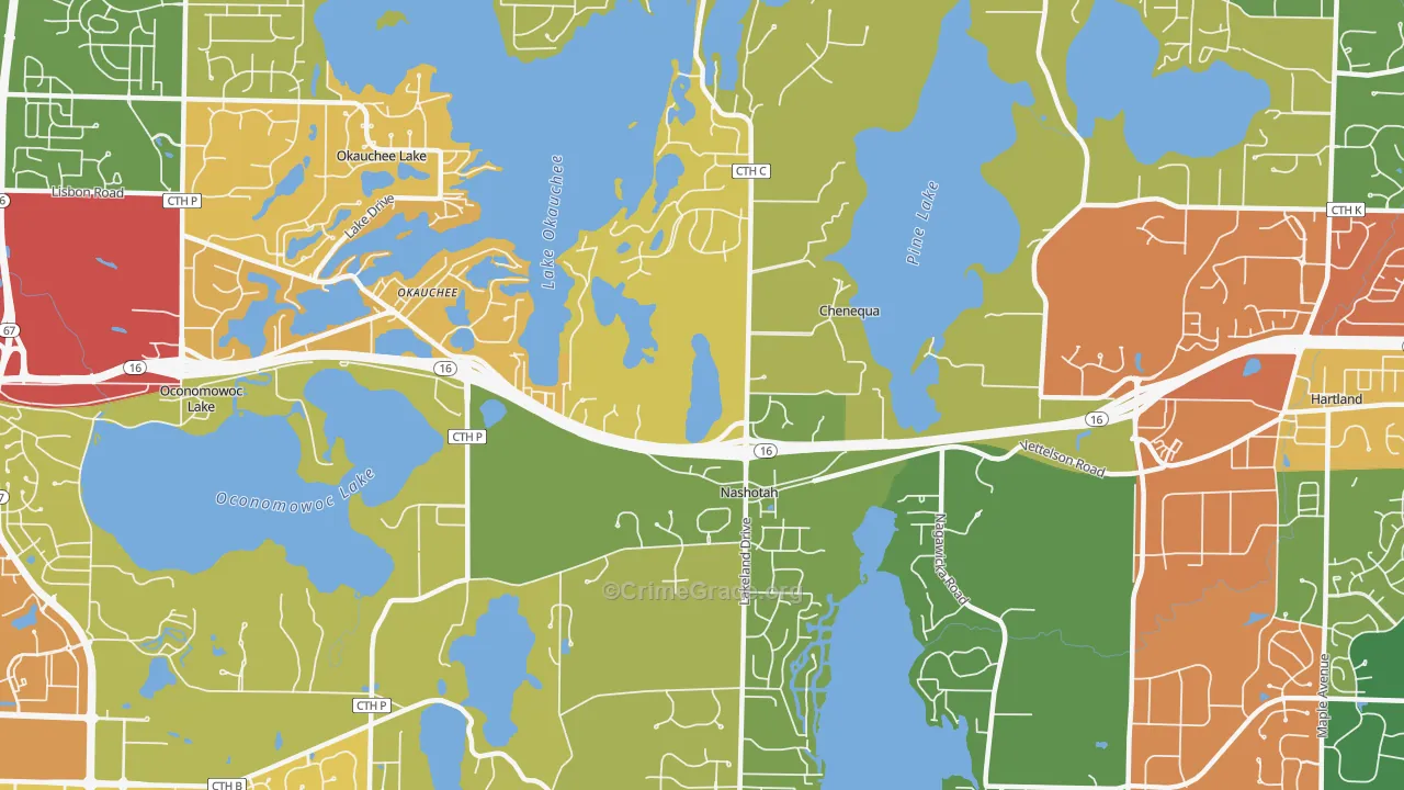 53058, WI Map of Theft Rates