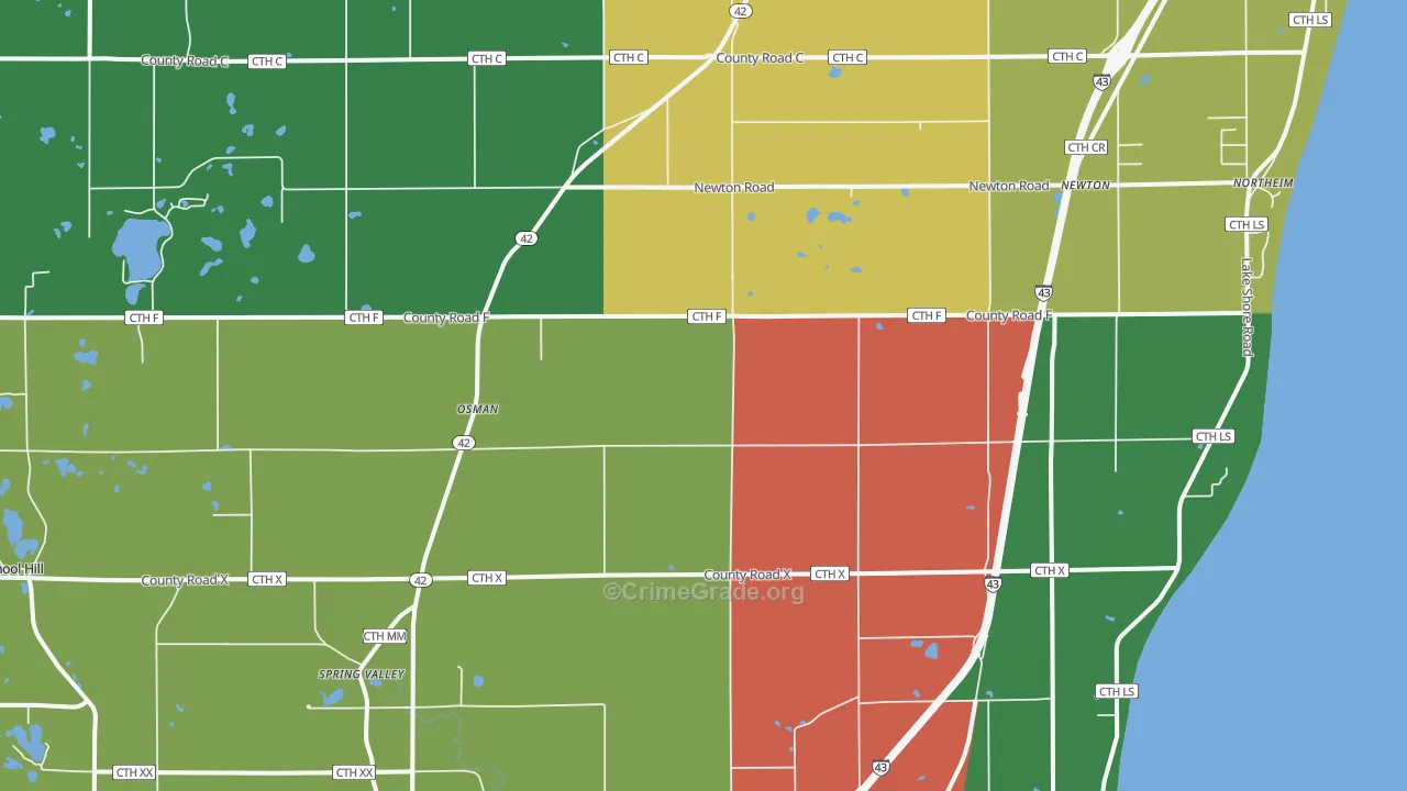 53063, WI Map of Theft Rates