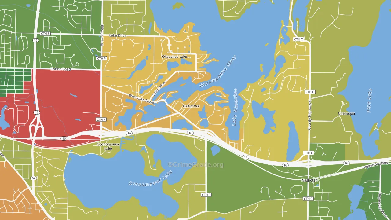 53069, WI Map of Theft Rates