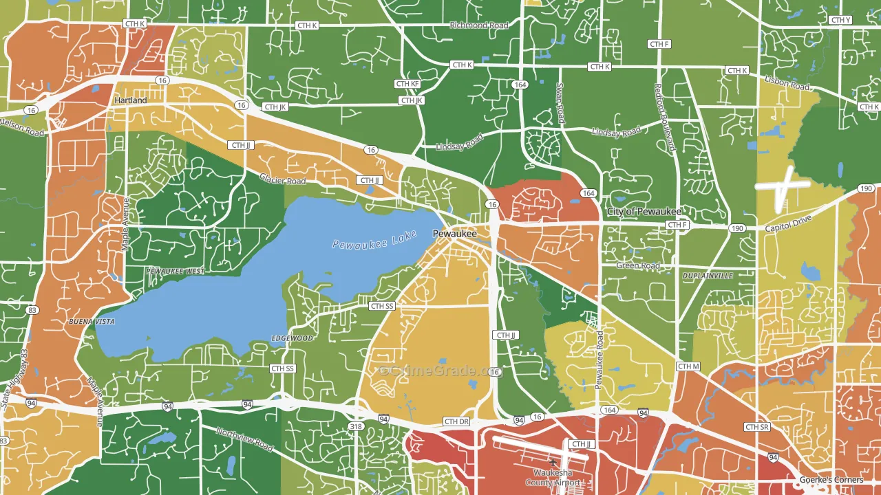53072, WI Map of Theft Rates