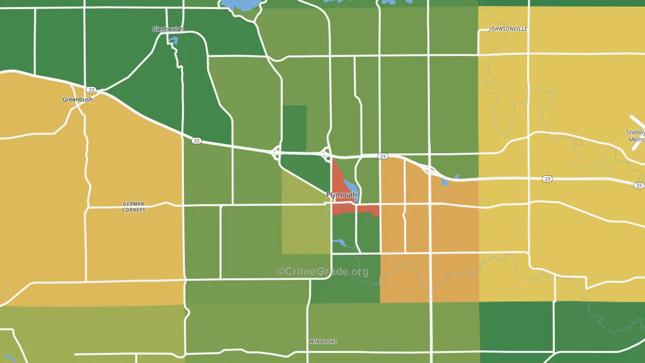 53073, WI Map of Theft Rates
