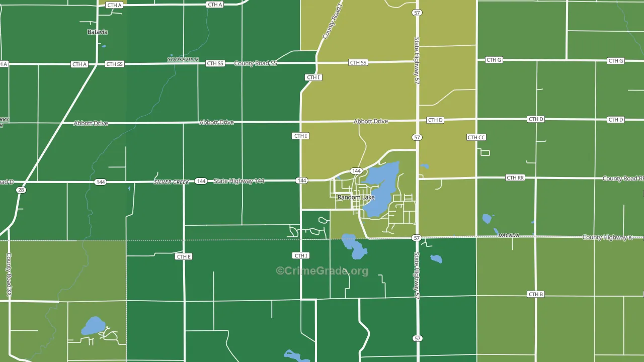 53075, WI Map of Theft Rates