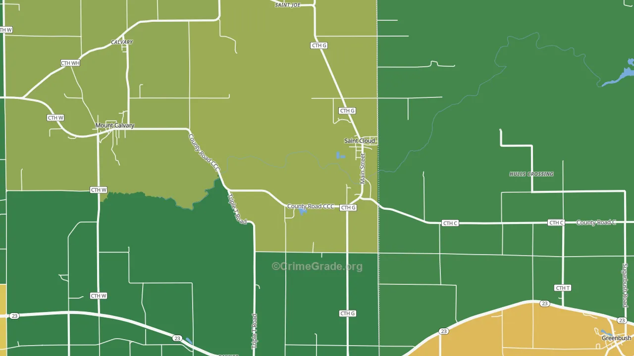 53079, WI Map of Theft Rates