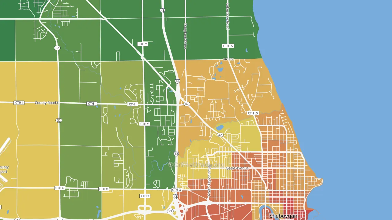 53083, WI Map of Theft Rates