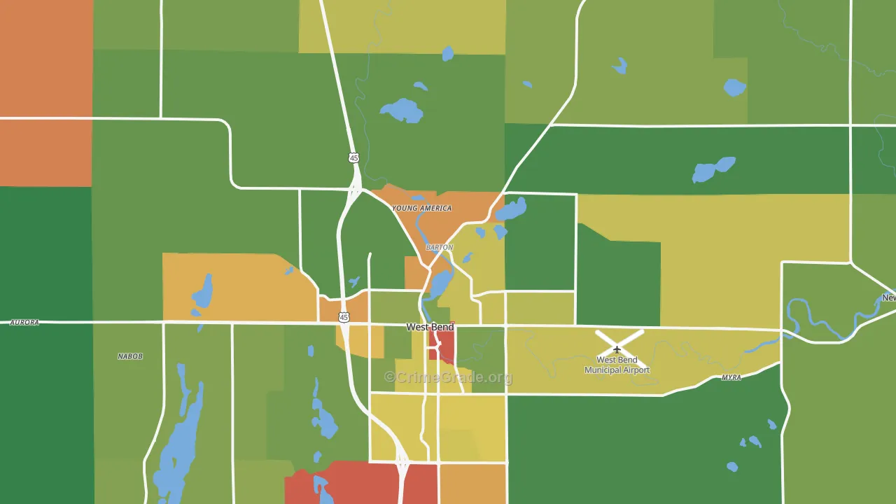 53090, WI Map of Theft Rates