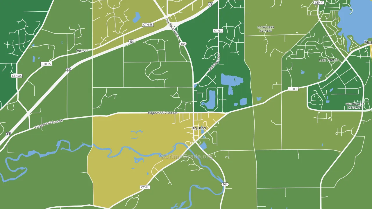 53103, WI Map of Theft Rates