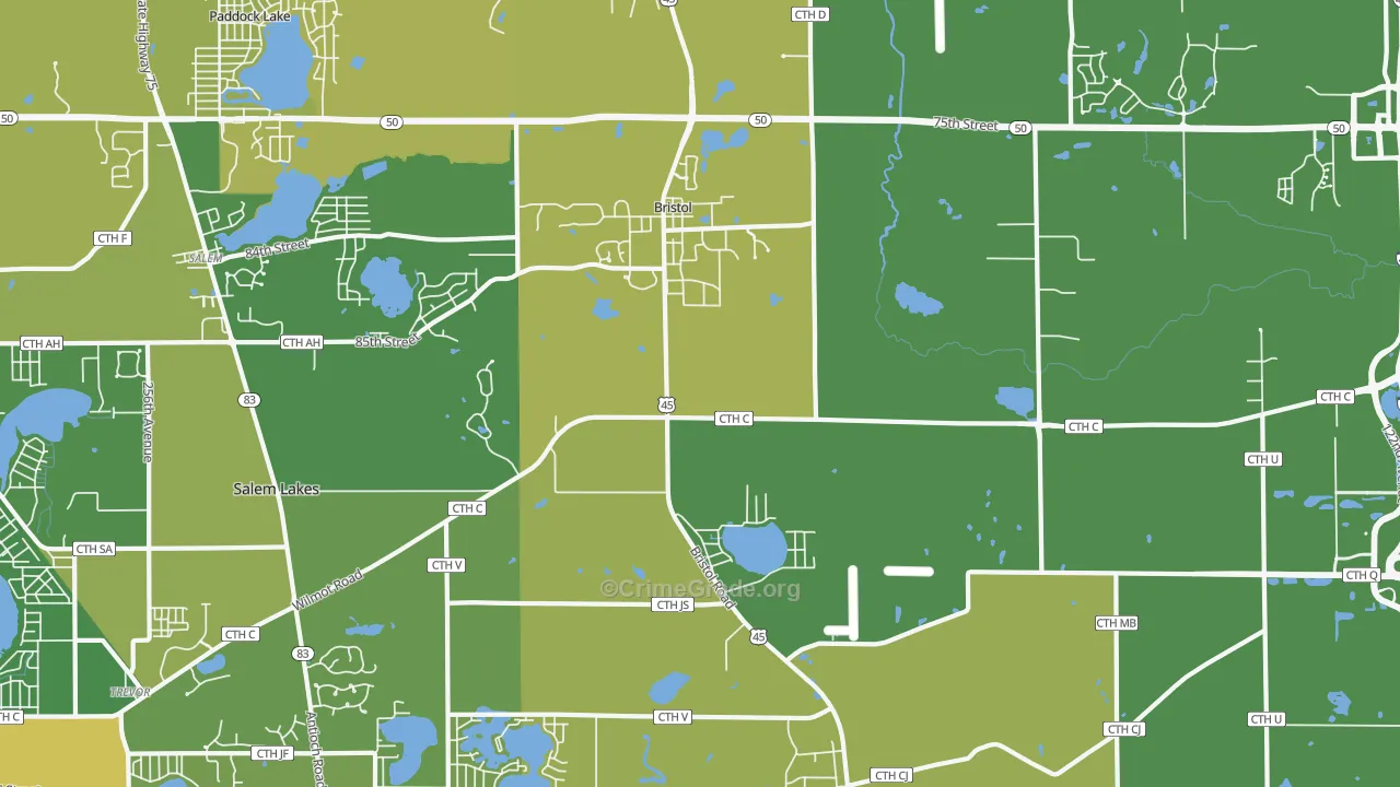 53104, WI Map of Theft Rates