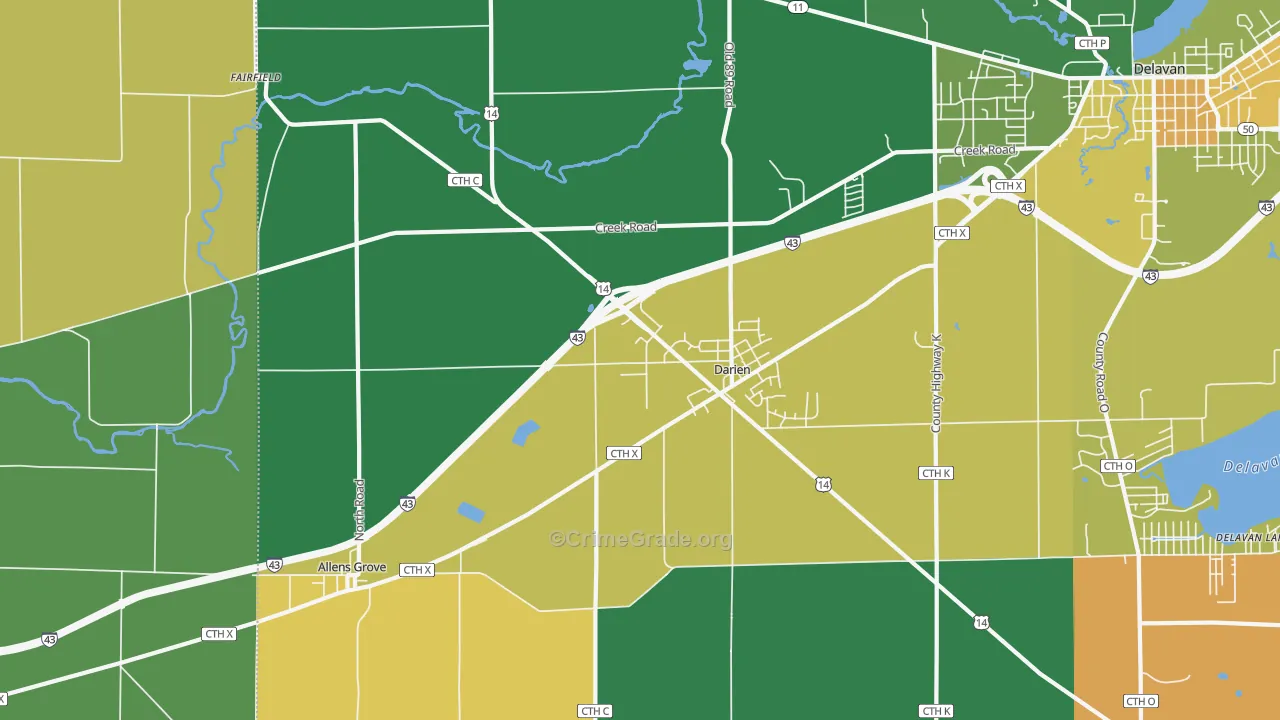 53114, WI Map of Theft Rates
