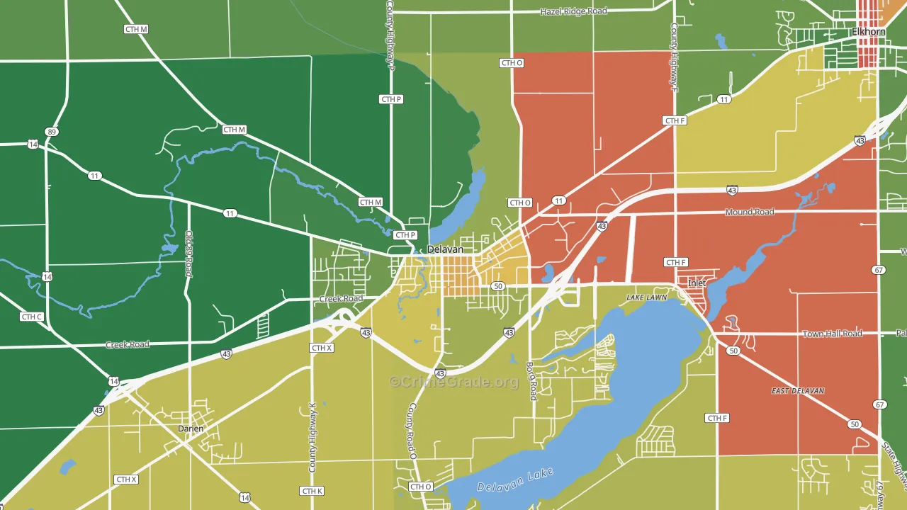 53115, WI Map of Theft Rates
