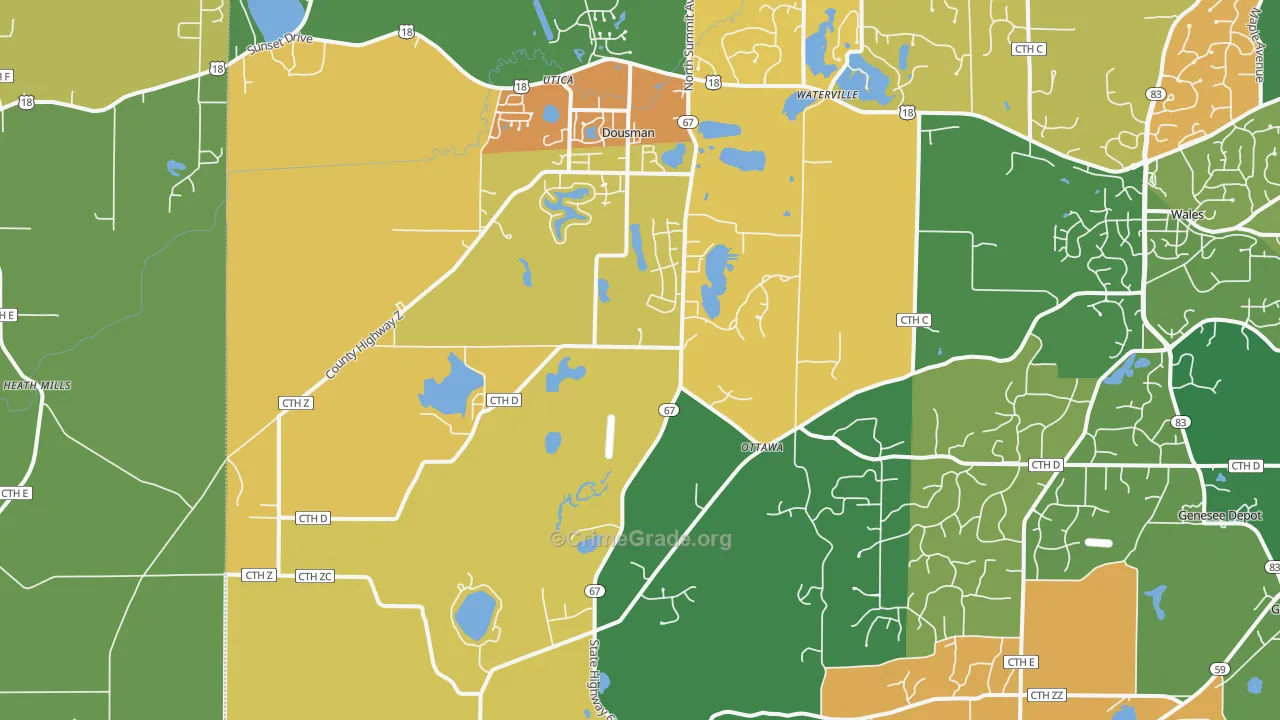 53118, WI Map of Theft Rates