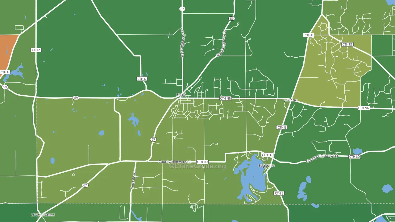 53119, WI Map of Theft Rates