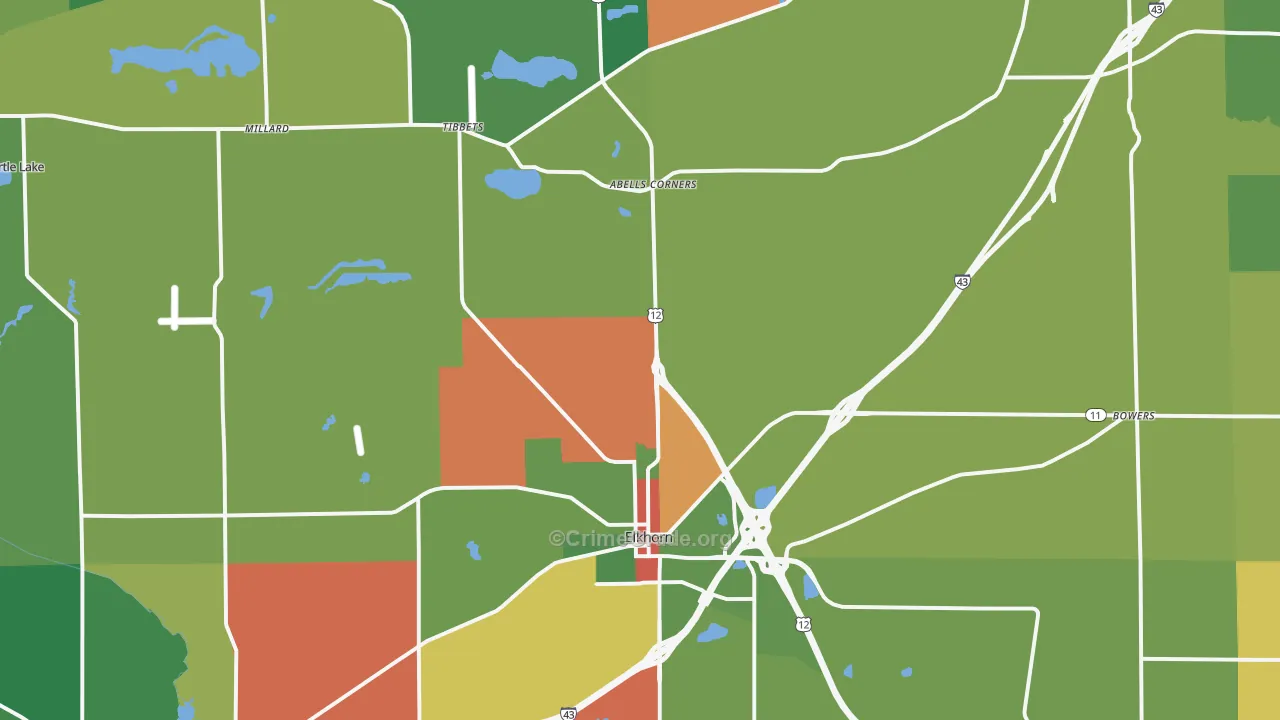 53121, WI Map of Theft Rates