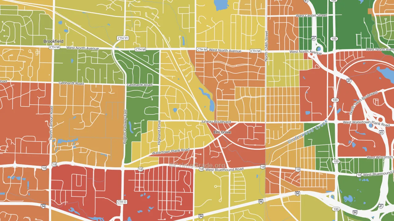 53122, WI Map of Theft Rates