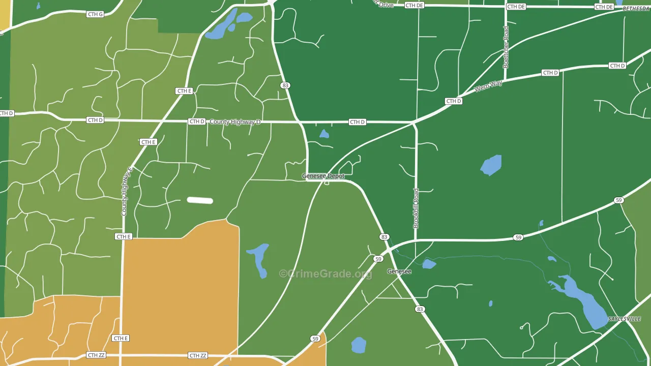 53127, WI Map of Theft Rates