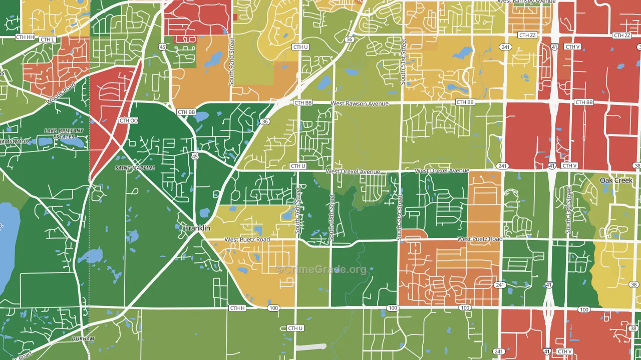 53132, WI Map of Theft Rates