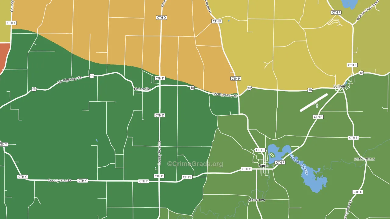 53137, WI Map of Theft Rates